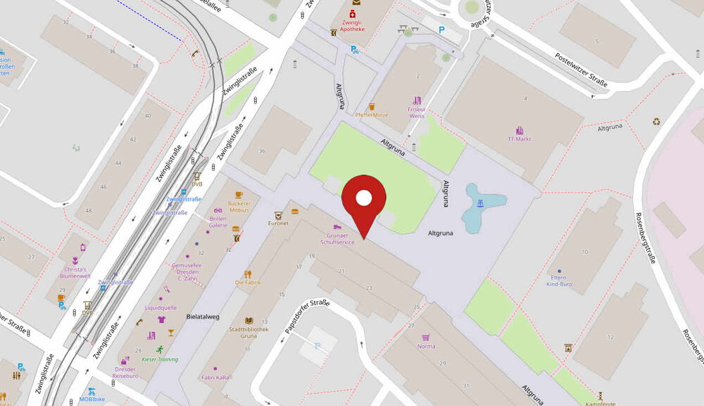 Friseur Papstdorfer Str. 17, Dresden-Gruna - Quelle: Openstreetmap.org