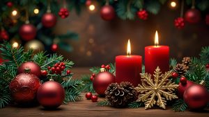 Weihnachtsbild mit Kerzen